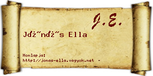 Jónás Ella névjegykártya