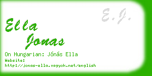ella jonas business card